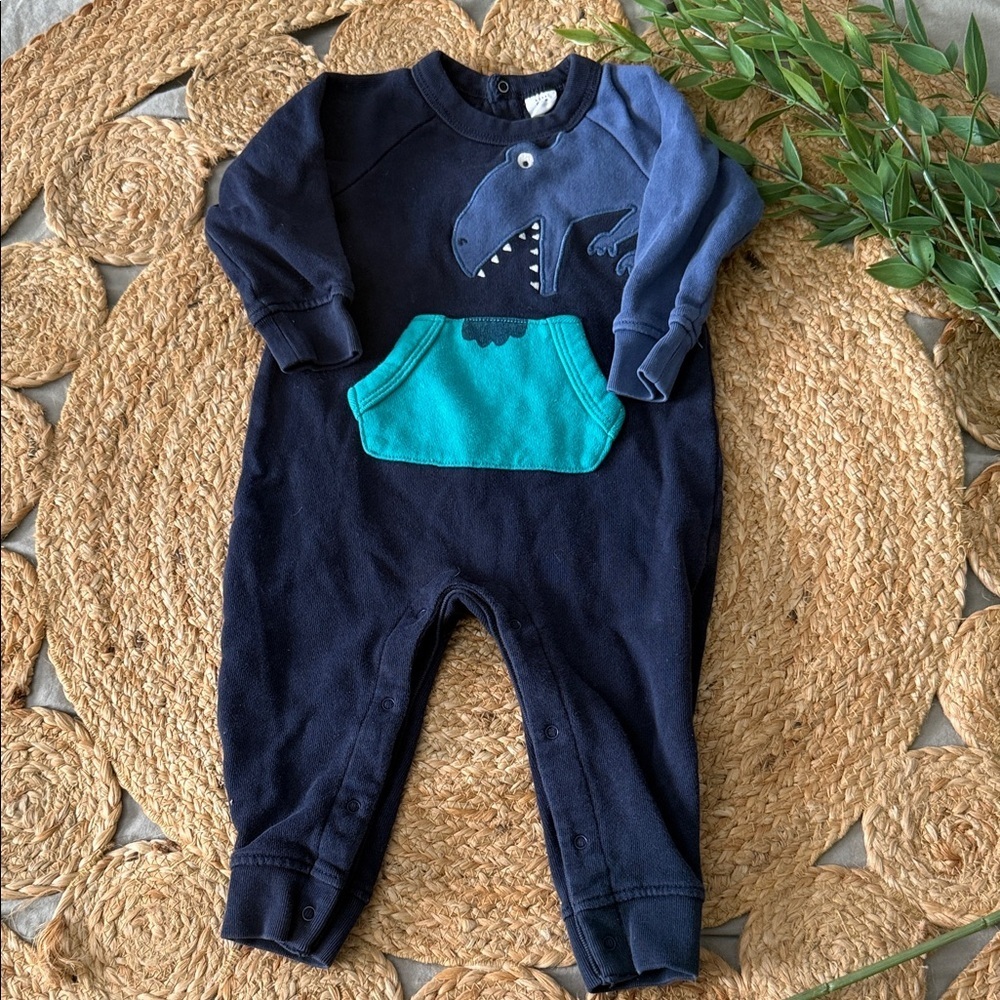 Baby Gap 18-24mo Sweat Footies Dino Patchwork.